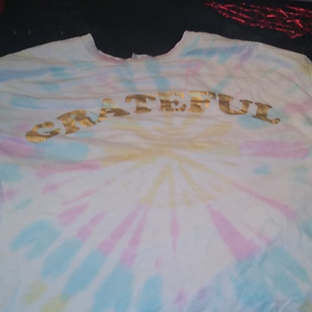 tie-dye Grateful Long sleeve crop top